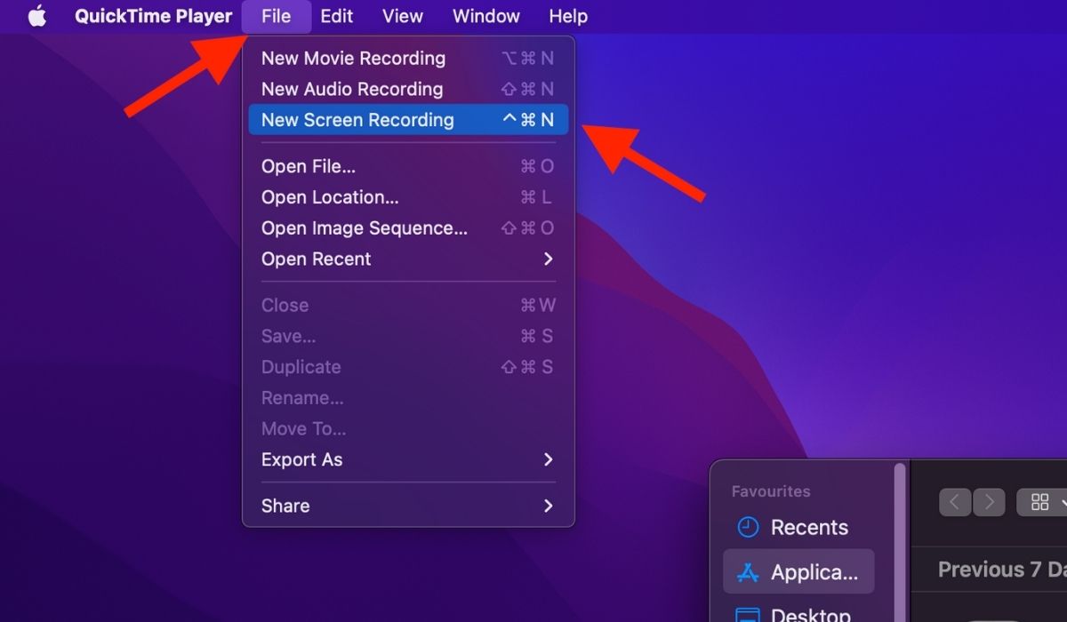 New Screen Recording Quicktime