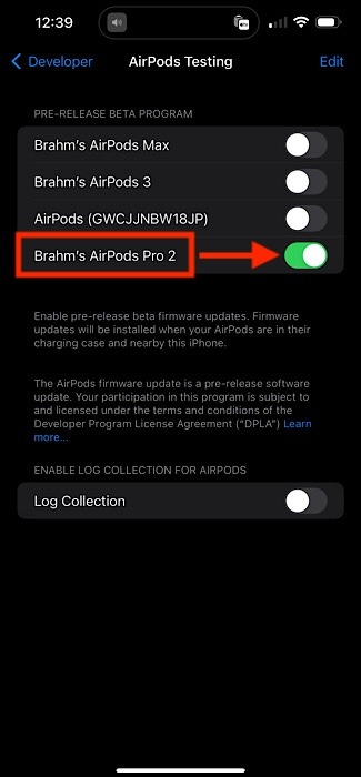 Airpods Pair Update Toggle