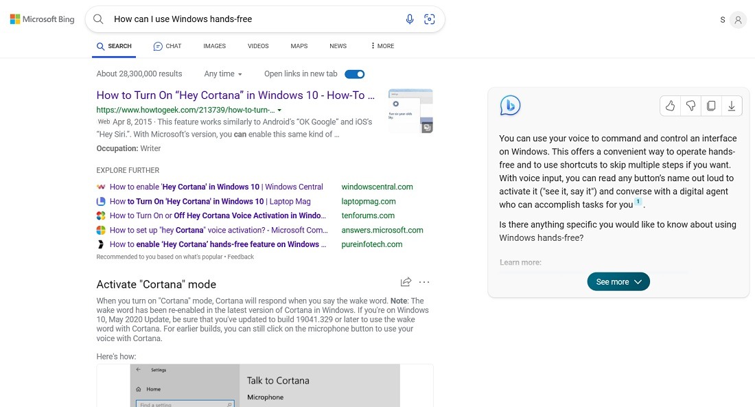Open Bing search results in Edge browser from Windows 11 search box. 