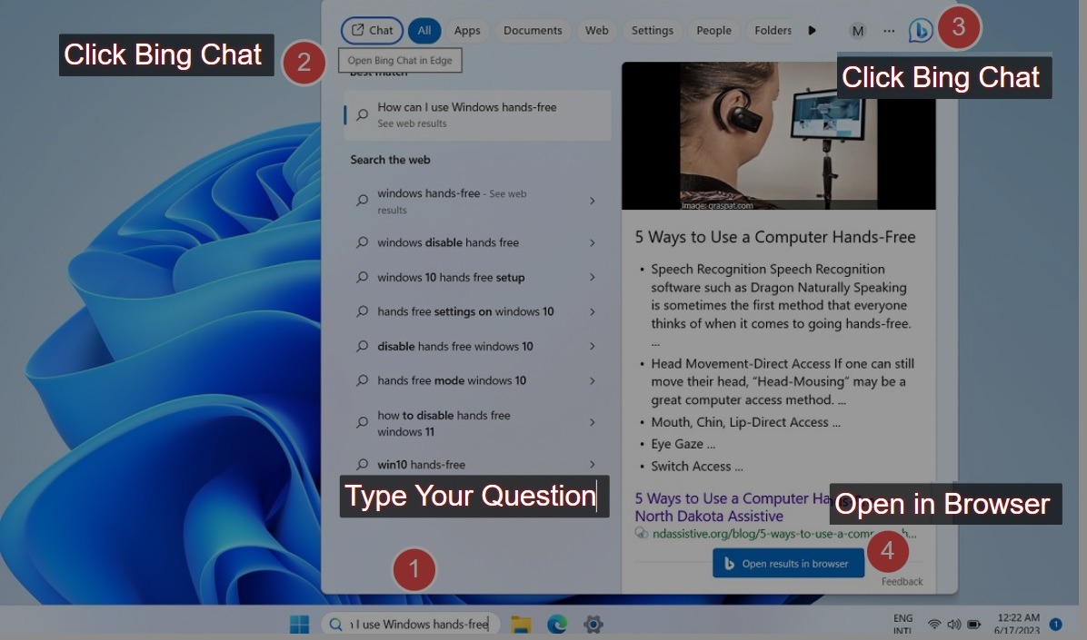 How to use ChatGPT in Bing Chat on the Windows 11 search bar. 