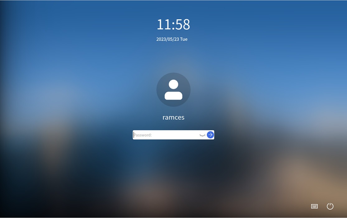 A screenshot of the UKUI lock screen prompt.