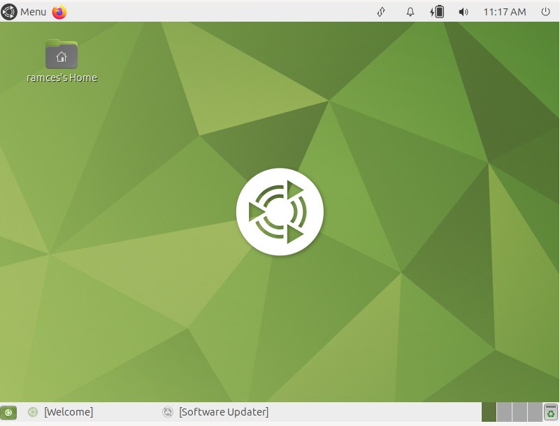 A screenshot of the basic MATE desktop.