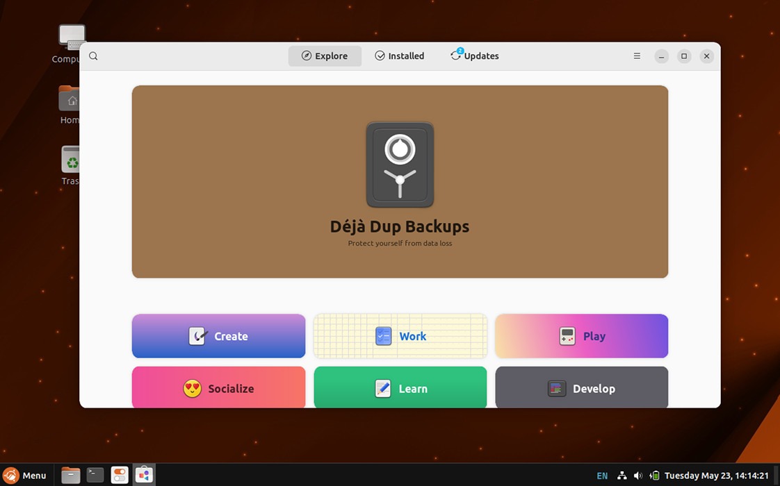 A screenshot showing the Ubuntu Software Center running in Cinnamon.