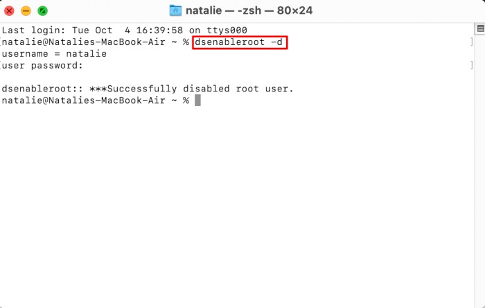 Enable Root User Mac Disable Terminal