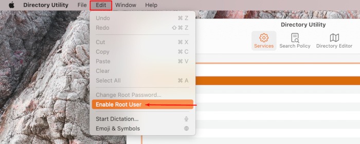 Enable Root User Mac Spotlight Directory Utility Edit