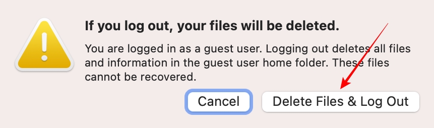 Guest Account Log Out Button