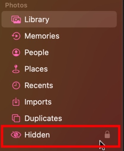 Hide Photos App Hidden Folder Button