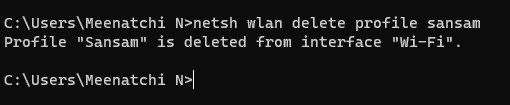 Netsh Delete Wlan Profile Command Windows