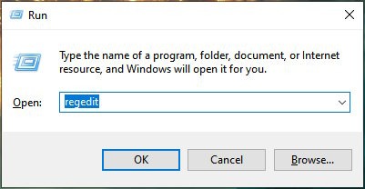 Opening the Registry Editor on Windows