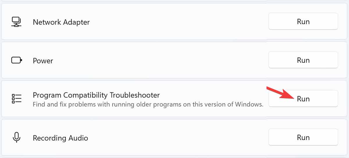 Running The Program Compatibility Troubleshooter