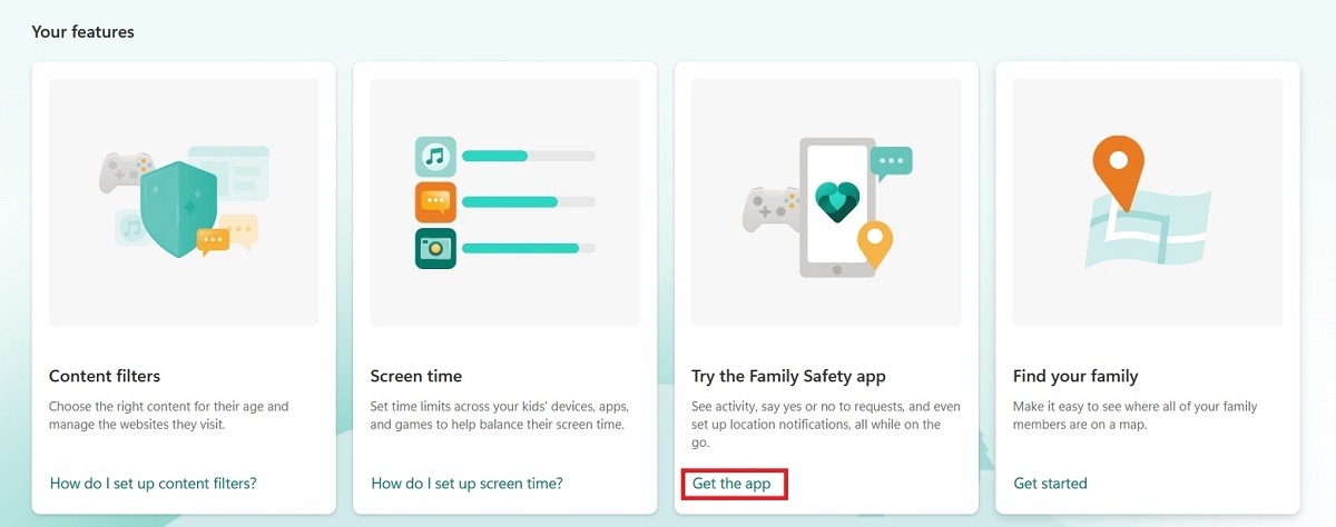 Getting Family Safety app from the Web.