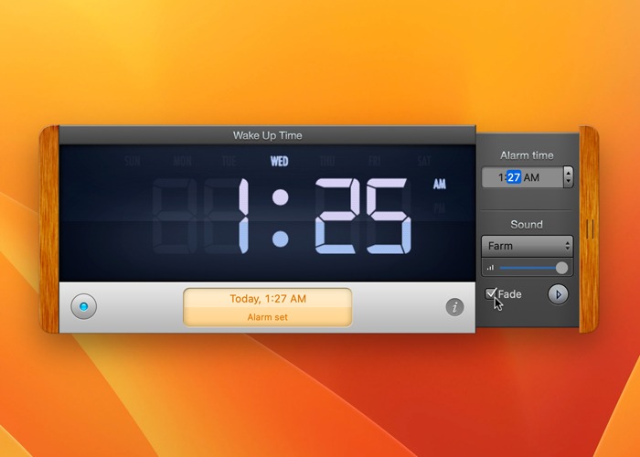 Setting Up Alarm On Mac Wake Up Time App Fade Option Right Menu