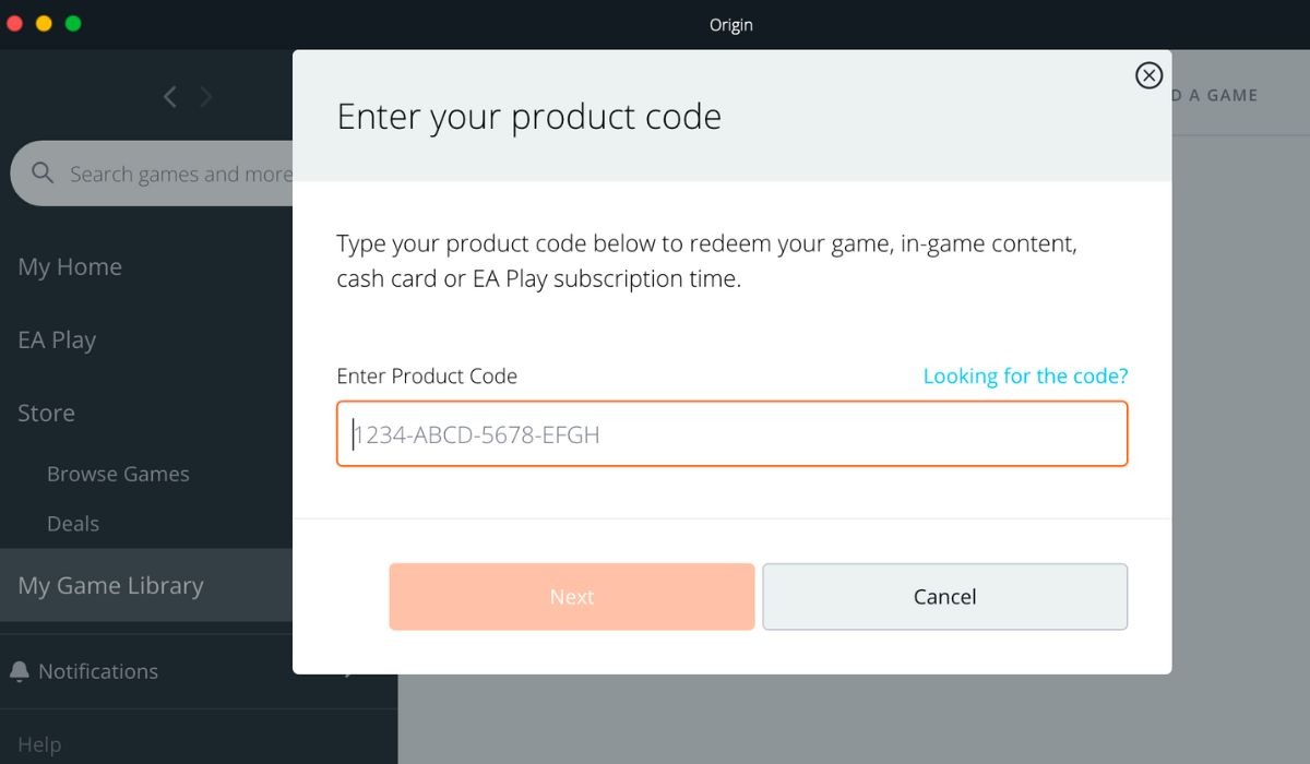 Sims4 Enter Product Code