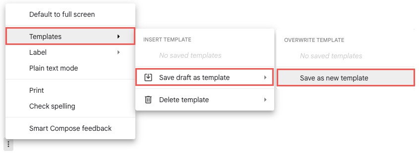Save Draft as New Template in the Templates menu