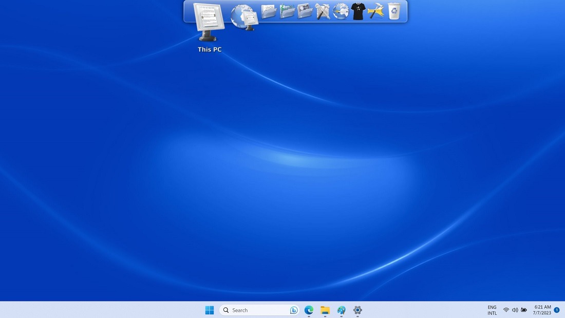 RocketDock in action on Windows PC.