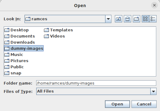 A window showing the file picker for stegoshare.