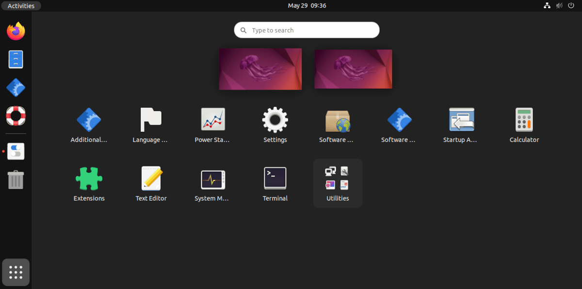 A screenshot of the Ubuntu menu screen with the Flatery icon theme.