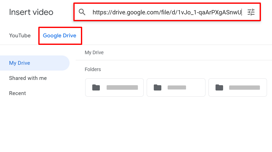 Insert Video From Google Drive 1